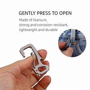 Imentha Titanium Keychain - Bottle Opener, Key Ring Clip - Carabiner Keychain for Men and Women, Keychain Accessories - Lightweight and Durable Titanium EDC Tool for Outdoor and Everyday Use