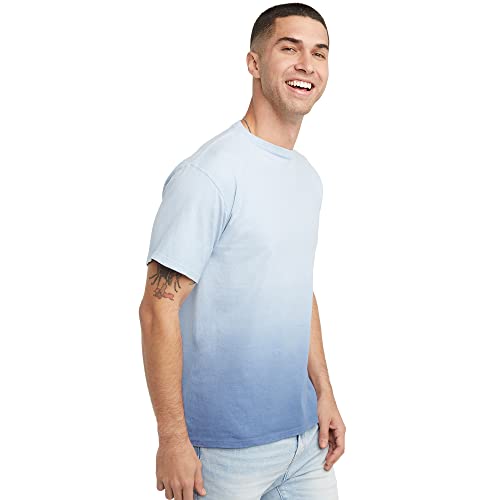 Hanes Men's Originals Short-Sleeve, Garment-Washed T-Shirt Dye, Saltwater Ombre