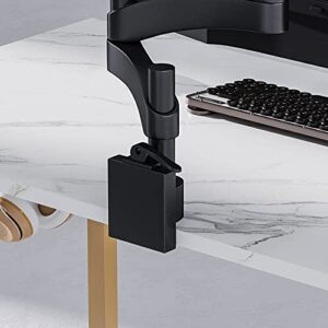 ODK 32 inch Small Computer Desk Study Table for Small Spaces Home Office Student Laptop PC Writing Desks with Storage Bag Headphone Hook, White Marble + Gold Leg