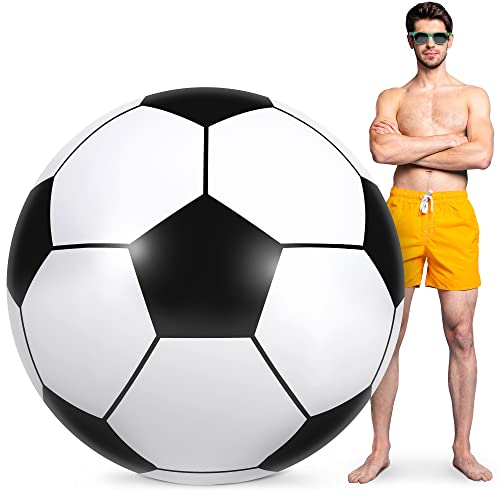 ELCOHO 60 Inch Inflatable Beach Ball Jumbo Inflatable Soccer Ball Pool Party Decoration Toy Beach Toy for Water Sports Games Party Supplies Family Gathering