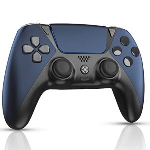 augex wireless controller for playstation 4 controller, ymir game remote for ps 4 controller with turbo, steam gamepad work with back paddles (midnight blue)