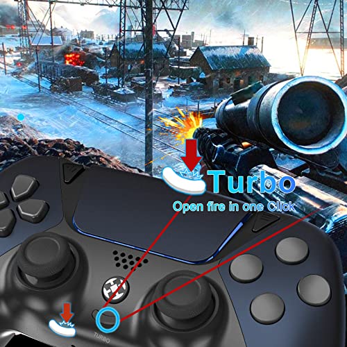 AUGEX Wireless Controller for Playstation 4 Controller, Ymir Game Remote for PS 4 Controller with Turbo, Steam Gamepad Work with Back Paddles (Midnight Blue)