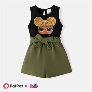 L.O.L. Surprise! Kids Girls Sleeveless Doll Print Romper Kids Elastic Waist One Piece Shorts Jumpsuit Black 9-10 Years