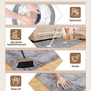 Medeunk 8x10 Area Rugs Solid Grey Super Soft Fluffy Upgrade Sponge Non-Slip No Shedding for Living Room Bedroom Girls/Boys Room Dorm Playroom Lounge Home Decor