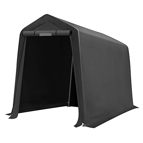 6'x7' Storage Shed,Outdoor Portable Shed Carport,Zipper Storage Shed with Roll-up Door and Vent Window, Heavy Duty Metal Frame Top, Durable Waterproof Shade Tent for Firewood Generator Vehicles