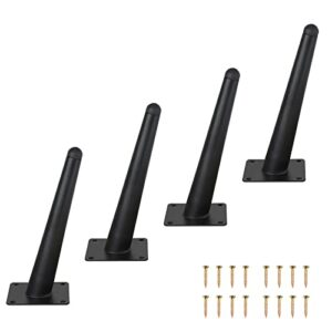 losodona 8 inch furniture legs set of 4 oblique furniture legs metal table legs modern style sofa legs chair legs heavy duty sofa replacement feet for couch, nightstand, ottoman, cupboard (black)