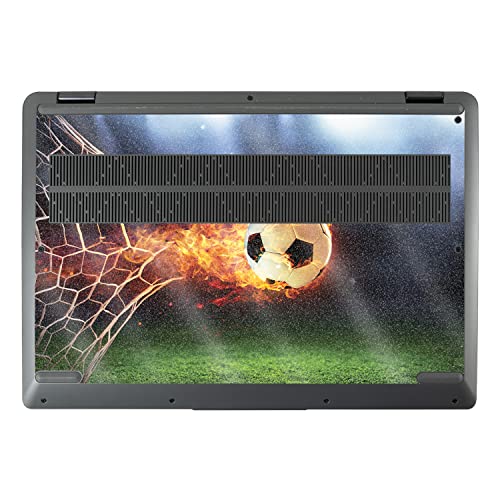 MightySkins Glossy Glitter Skin Compatible with Lenovo IdeaPad Flex 5 16" (2022) Full Wrap Kit - Flaming Soccer Ball | Protective, Durable High-Gloss Glitter Finish | Easy to Apply | Made in The USA