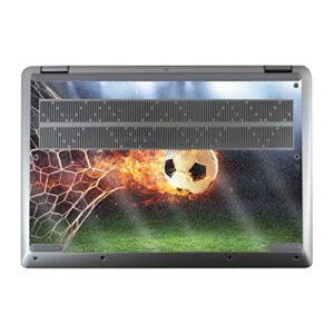 MightySkins Glossy Glitter Skin Compatible with Lenovo IdeaPad Flex 5 14" (2022) Full Wrap Kit - Flaming Soccer Ball | Protective, Durable High-Gloss Glitter Finish | Easy to Apply | Made in The USA