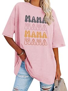 sleity womens mama shirt oversized graphic tees for women loose fit summer blouses casual mom tops
