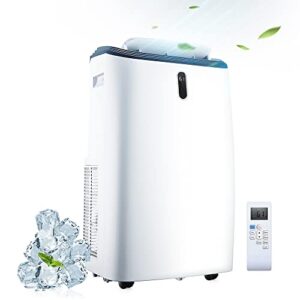 rintuf 12000 btu portable air conditioner, cools rooms up to 550 sq.ft, portable ac with dehumidifier & fan & smart timer, with handy remote, washable filter, universal wheels, window kit