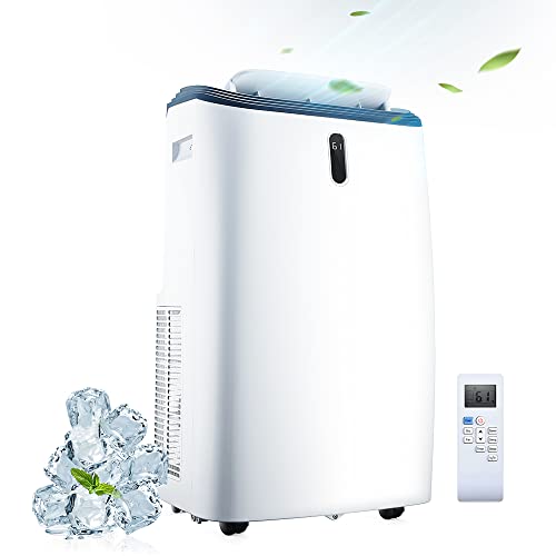 Rintuf 12000 BTU Portable Air Conditioner, Cools Rooms up to 550 Sq.ft, Portable AC with Dehumidifier & Fan & Smart Timer, with Handy Remote, Washable Filter, Universal Wheels, Window Kit