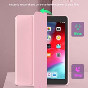 TiMOVO iPad 6th/5th Generation Case (2018/2017), iPad Air 2/Air 1 Case (2014/2013) with Pencil Holder, Slim Protective Clear Transparent Back Case Cover for iPad 9.7 inch, Auto Wake/Sleep, Light Pink