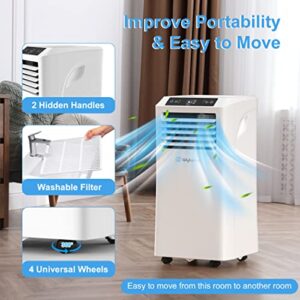 Wiytamo 10,000 BTU Portable Air Conditioners for Room Up to 450 Sq.Ft, Smart WIFI Remote Control, 3-in-1 Portable AC Unit, Dehumidifier and Fan, Exhaust Hose & Window Installation Kit Included