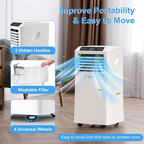 Wiytamo 10,000 BTU Portable Air Conditioners for Room Up to 450 Sq.Ft, Smart WIFI Remote Control, 3-in-1 Portable AC Unit, Dehumidifier and Fan, Exhaust Hose & Window Installation Kit Included