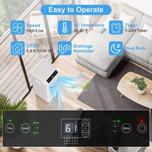 Wiytamo 10,000 BTU Portable Air Conditioners for Room Up to 450 Sq.Ft, Smart WIFI Remote Control, 3-in-1 Portable AC Unit, Dehumidifier and Fan, Exhaust Hose & Window Installation Kit Included