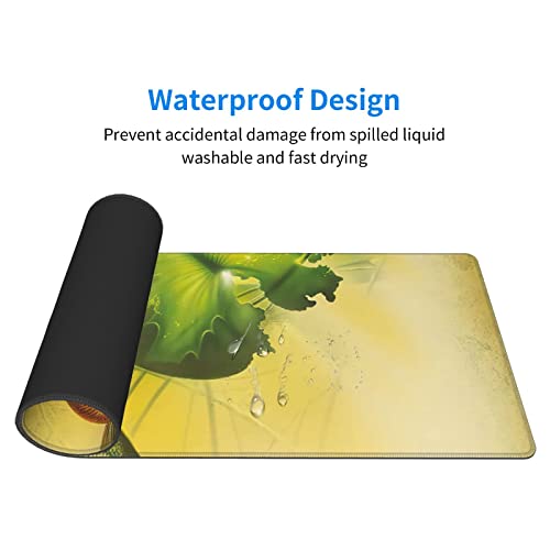 Fish Fishing Lily Pads Lake Bluegill Panfish Underwater Mouse Pads,31.5 X 12 Inch XXXL Mat Rubber Base Pad Sets Oversized Mousepad Desk Mat for Gaming