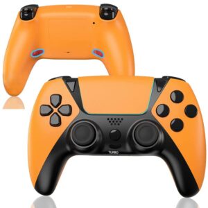topad ymir control for ps4 controller,elite game remote for playstation 4 controller with turbo/programming function/precise joystick/vibration,2023 new orange wireless gamepad for ps4/slim/steam/pc