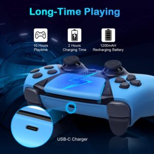 TOPAD Remote for PS4 Controller, Gamepad Control for Playstation 4 Controller, Ymir Upgraded Elite Wireless Pa4 Controller with Turbo and 2 Remappable Back Buttons/Motion Sensor/Vibration(Modded Blue)