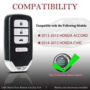 Key Fob Remote Replacement Fits for Honda Accord 2013-2015/CIVIC 2014-2015 ACJ932HK1210A Keyless Entry Remote Control 72147-T2A-A01