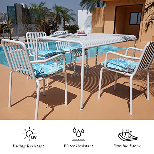 JMGBird Outdoor Chair Cushions Set of 4, Patio Cushions D16xW17 Inch with Ties, Outdoor Chair Pad for Patio Furniture