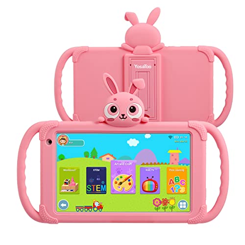 Tablet for Kids 7 inch Kids Tablet 32GB Toddler Tablet with Case WiFi Camera, Kids Learning Tablet for Toddlers Pre-Installed Educational Gontents Parental Control YouTube Netflix