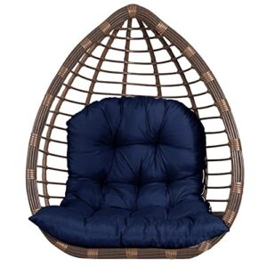 SEAHOME Hanging Basket Hanging Egg Chair Cushions,Indoor/Outdoor Swing Chair Cushion,Waterproof Soft Comfy Hammock Chair Seat Pads Back Cushion,Basket Chair Cushion for Patio Garden (Navy Blue)