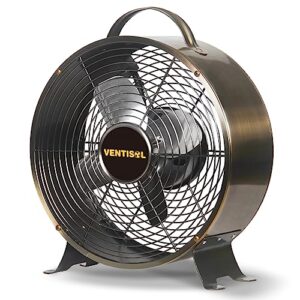 ventisol 10 inch retro portable table fan, metal decorative drum fan,quiet 2 speeds for home,bedroom,office, dorm rooms, c