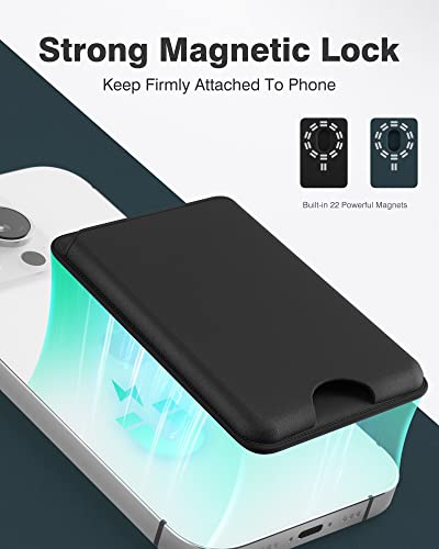 Dlinda 2-Pack iPhone Wallet Magsafe Card Holder, Detachable Magnetic Wallet for iPhone 14 Pro Max/14 Plus/14 Pro/14, iPhone 13 Pro Max/13 Pro/13/13 Mini/iPhone 12 Series, Midnight & Green