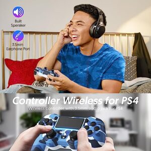 ASLDPUO 2 Pack Wireless Controller Compatible with Playstation 4/Slim/Pro/PS4，with Double Shock/Stereo Headset Jack/Touch Pad/Six-axis Motion Control