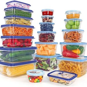 GiFBERA 40-Piece Food Storage Containers with Lids and Vent (20 Containers & 20 Lids) - Food Grade Kitchen Organization for Leftover, Meal Prep, Lunch - Microwave Dishwasher Safe