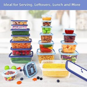 GiFBERA 40-Piece Food Storage Containers with Lids and Vent (20 Containers & 20 Lids) - Food Grade Kitchen Organization for Leftover, Meal Prep, Lunch - Microwave Dishwasher Safe
