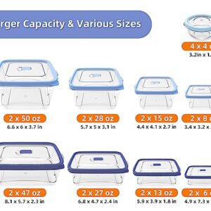 GiFBERA 40-Piece Food Storage Containers with Lids and Vent (20 Containers & 20 Lids) - Food Grade Kitchen Organization for Leftover, Meal Prep, Lunch - Microwave Dishwasher Safe