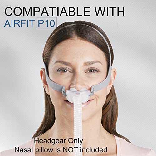 AirFit P10 Headgear for ResMed, 3-Pack Headgear for ResMed CPAP Supplies Headgear Straps for ResMed AirFit P10 CPAP Headgear (with Clips)