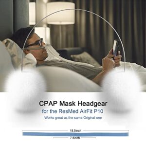 AirFit P10 Headgear for ResMed, 3-Pack Headgear for ResMed CPAP Supplies Headgear Straps for ResMed AirFit P10 CPAP Headgear (with Clips)