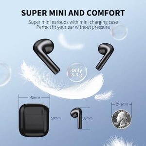 Bluetooth Earbuds, Environmental Noise Cancellation 4 Mic Call Noise Cancelling Ear Buds Stereo Sound Deep Bass Bluetooth Headphones IPX6 Waterproof True Wireless Earbuds for Sport and Working