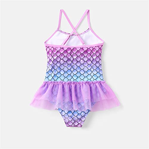 L.O.L. Surprise! Kid Girl Mesh Splice Mermaid Onepiece Slip Swimsuit Light Purple Kids: 11-12 Years