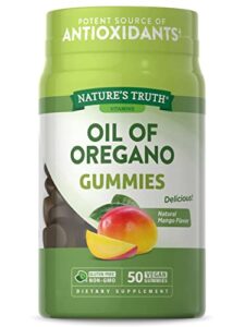 nature's truth oil of oregano gummies | vegan, gluten free & non-gmo supplement | natural mango flavor | 50 count