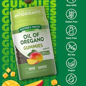 Nature's Truth Oil of Oregano Gummies | Vegan, Gluten Free & Non-GMO Supplement | Natural Mango Flavor | 50 Count