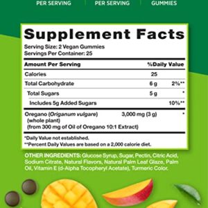 Nature's Truth Oil of Oregano Gummies | Vegan, Gluten Free & Non-GMO Supplement | Natural Mango Flavor | 50 Count