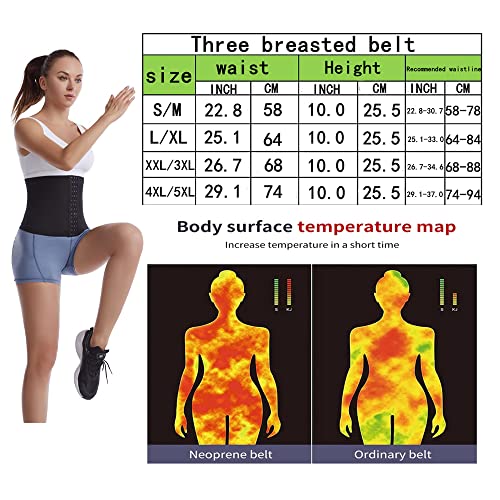 DawnBreak Sauna Sweat Waist Trimmer Shaper Exercise Workout for Women Waist Trainer Sauna Belt Band - S/M Black Hook