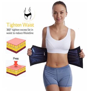 DawnBreak Sauna Sweat Waist Trimmer Shaper Exercise Workout for Women Waist Trainer Sauna Belt Band - S/M Black Hook