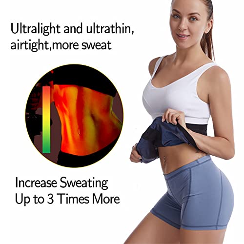 DawnBreak Sauna Sweat Waist Trimmer Shaper Exercise Workout for Women Waist Trainer Sauna Belt Band - S/M Black Hook