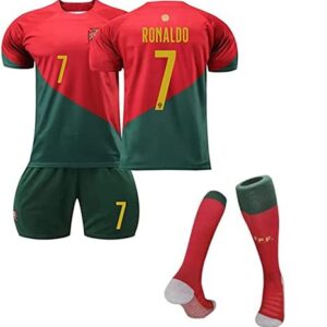 Football Jersey No.7, Soccer Jersey, Sports Fans Outdoor T-Shirt Boys Kids Youth Jersey Shirt Socks Soccer Shirt Gift Kit Set (S (h 63-65in w 99-121lb))