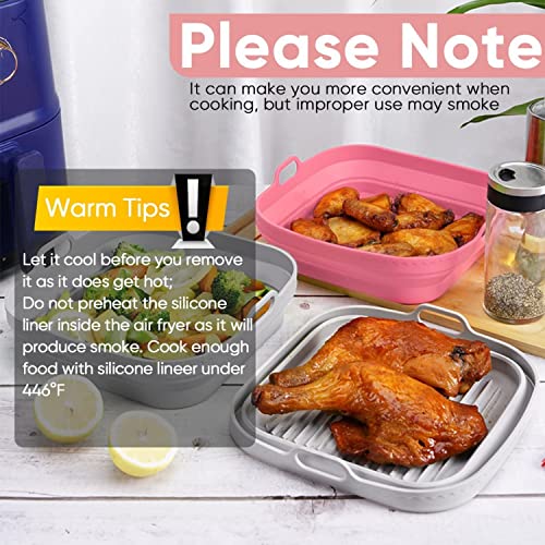 Air Fryer Silicone Liners for Ninja,2PCS Air Fryer AF101 4QT, AF161/AF150 5.5QT,Silicone Air Fryer Liner for COSORI 5.8Qt Air Fryer Oven, CP150-AF,Non-Stick Reusable Air Fryer Silicone Basket