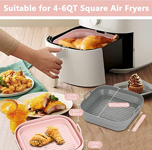 Air Fryer Silicone Liners for Ninja,2PCS Air Fryer AF101 4QT, AF161/AF150 5.5QT,Silicone Air Fryer Liner for COSORI 5.8Qt Air Fryer Oven, CP150-AF,Non-Stick Reusable Air Fryer Silicone Basket