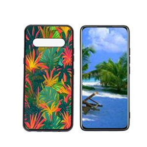 heolculwo compatible with lg v60 thinq 5g phone case, abstract-tropical-jungle-2 case silicone protective for teen girl boy case for lg v60 thinq 5g
