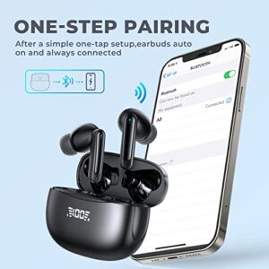 Wireless Earbuds Bluetooth 5.3 Headphones 60H Playtime Earphones with LED Power Display Charging Case IPX7 Waterproof Deep Bass in-Ear Earbuds for iPhone Android Phone Computer TV Laptop Sports