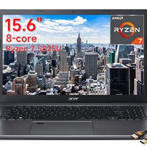 Acer Aspire 5 15.6" Slim Laptop Octa-core AMD Ryzen 7 5825U AMD Radeon Graphics Backlit KB USB Type-C Long Battery Life Windows 11 Home 64-bit W/HDMI (16GB RAM | 512GB SSD)