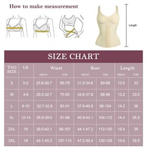 RDSIANE Body Slimming Tank Top For Women V-Neck Cami Shaper Waist Trainer Shapewear Top Tummy Control Beige