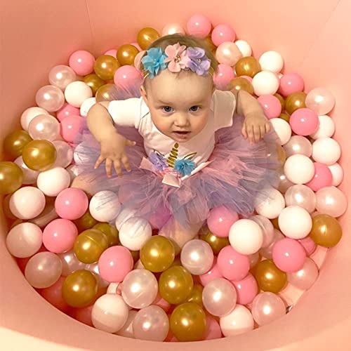 Ritaifer Ball Pit Balls 100 pcs for Kids, Children Crush-Proproof Plastic Balls for Ball Pit with 3 Bright Colors, Safe and Non-Toxic, BPA Free, Baby Toddler Pit Balls with Storage Bag (2.2inch)